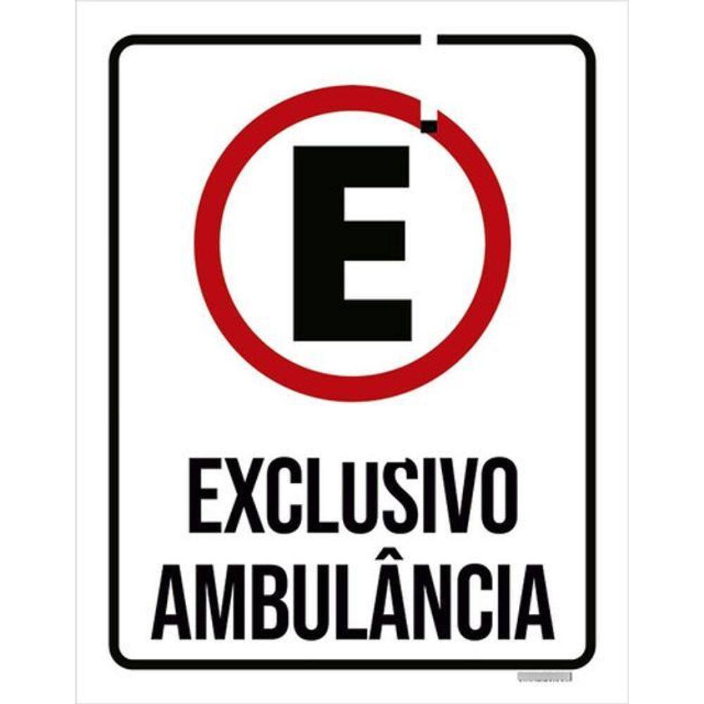 Kit 5 Placas Uso Exclusivo Ambulância 36X46