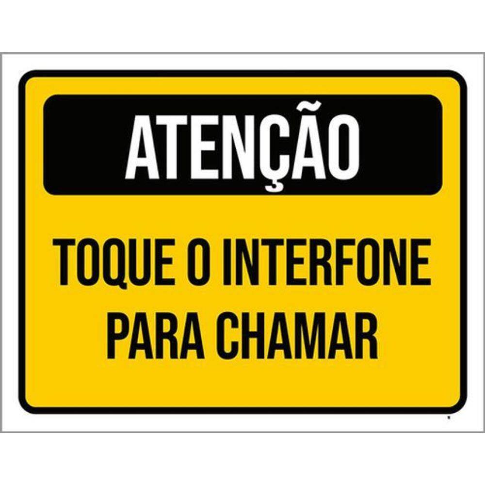 Kit 3 Placas Atenção Toque Inteforne Para Chamar 36X46