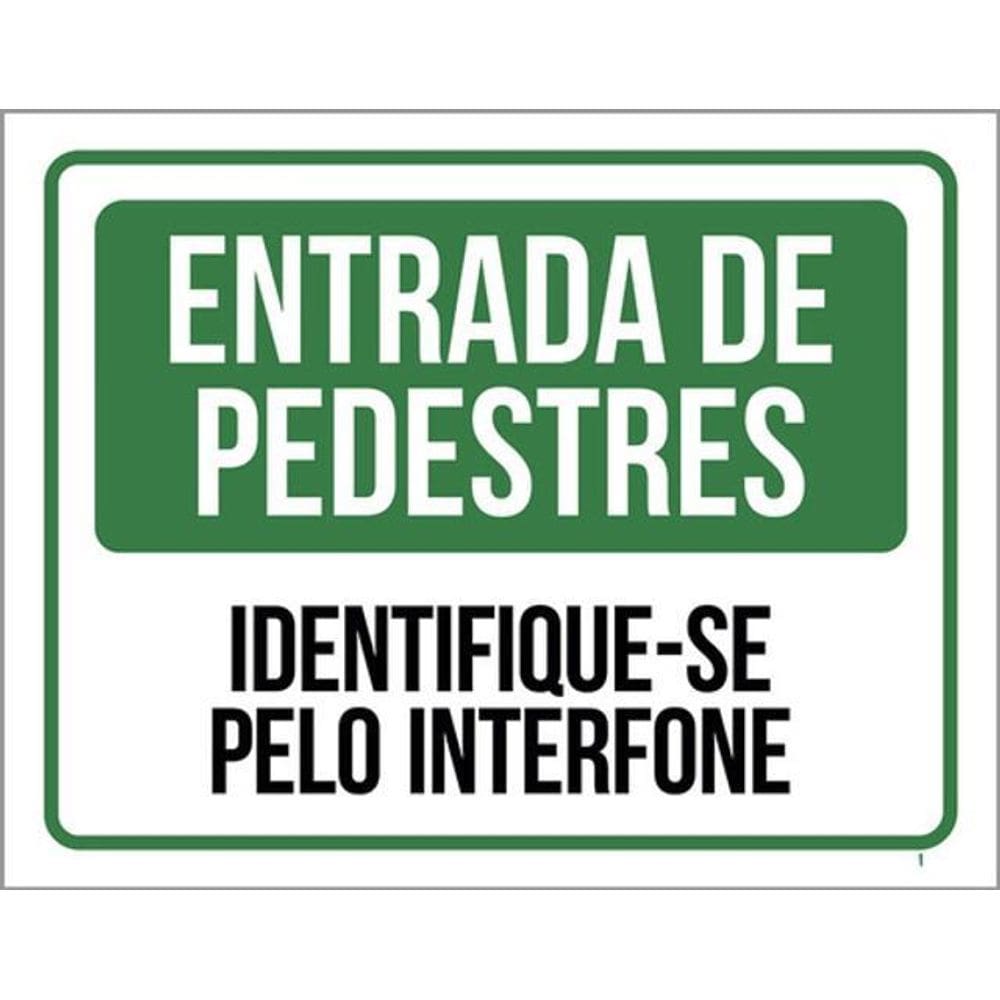 Kit 3 Placa Entrada Pedestres Identifique-Se Interfone 36X46