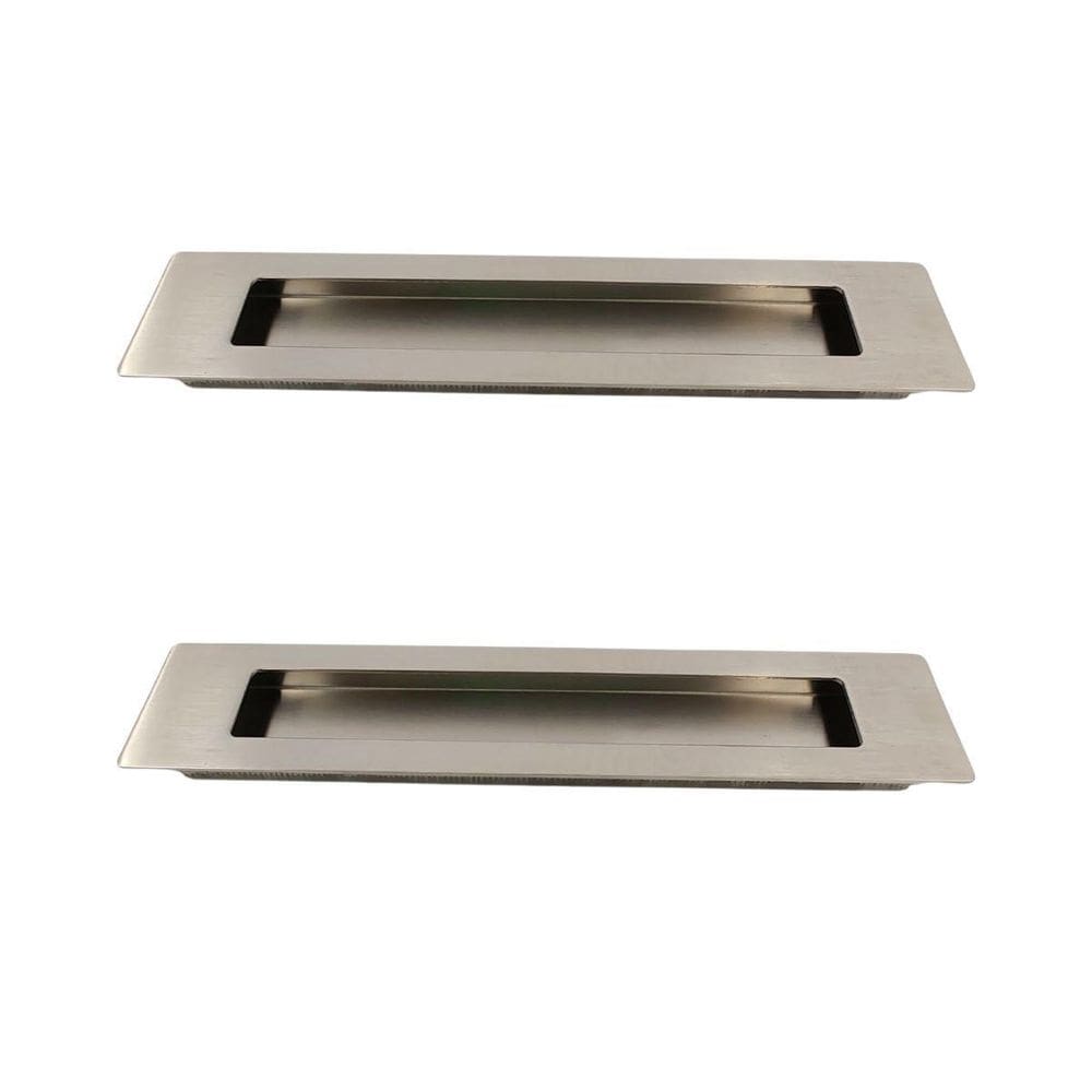 Kit 2 Puxador Concha Embutir Porta Inox 304 Escovado 25 Cm