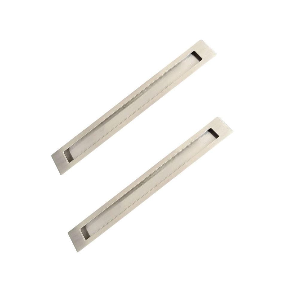 Kit 2 Puxador Concha Embutir Porta Inox 304 Escovado 45 Cm