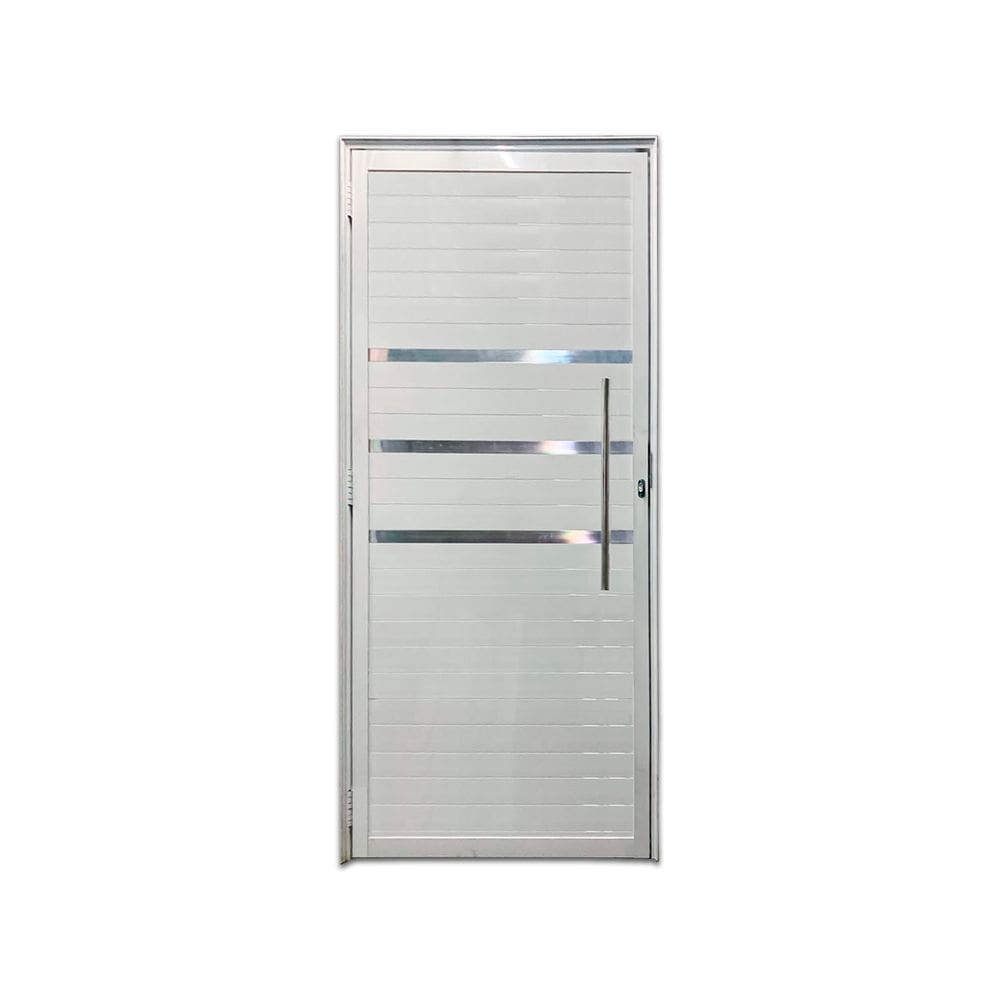 Porta Lambril Frizada D 210x90 Com Puxador e Rolete Branco