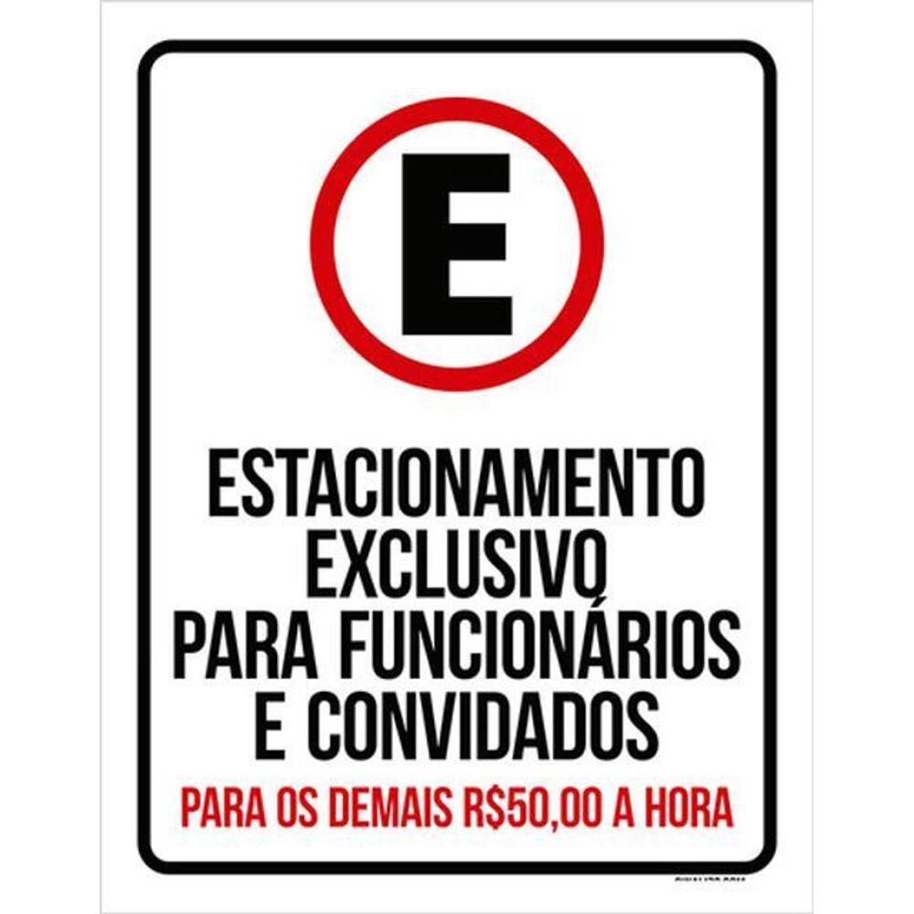 Kit 10 Placas Estacionamento Funcionários E Convidados 36X46