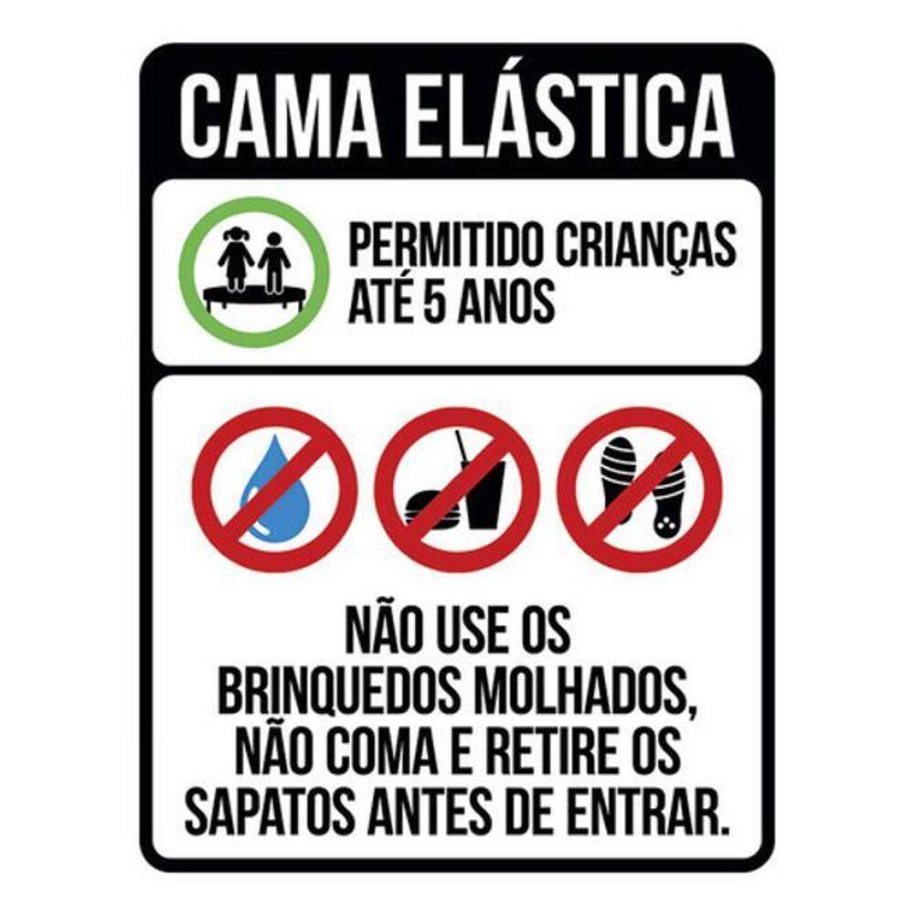 Kit 3 Placas Cama Elástica Regras De Uso 36X46