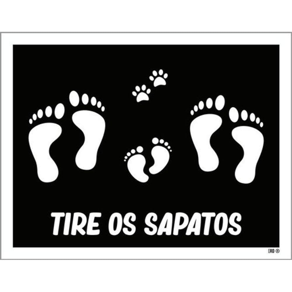 Kit 3 Placas Tire Os Sapatos Preta Pegadas 36X46
