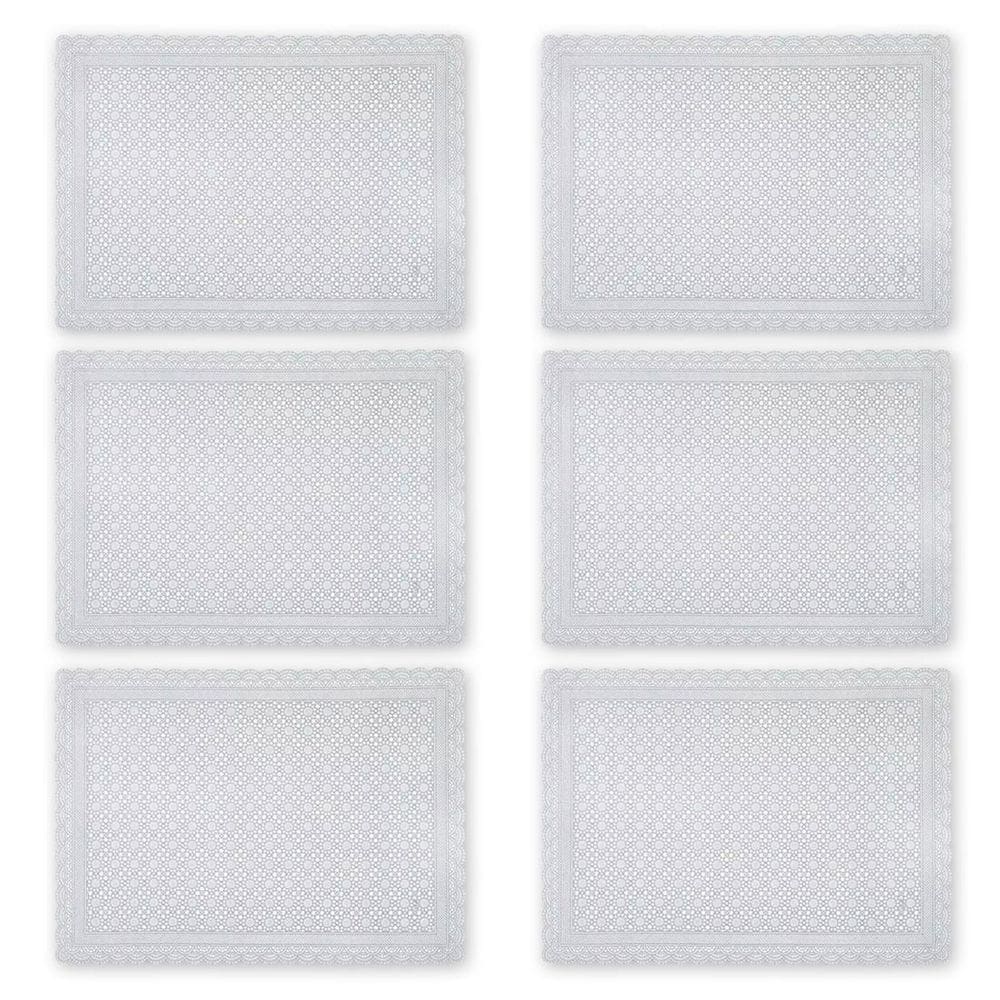 Toalha De Geladeira Pvc Rendado Kit 06 Pçs Pequenas Flores