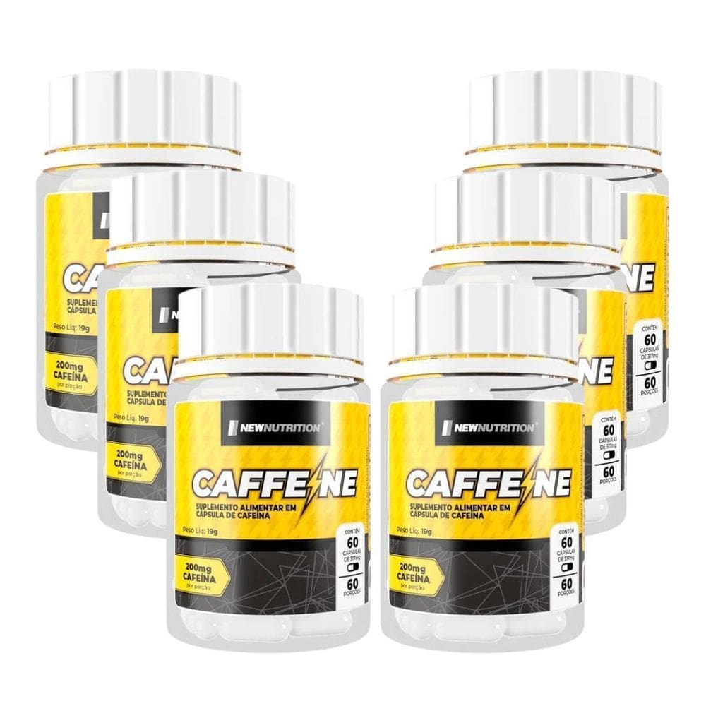 Cafeína 200Mg 60 Capsulas New Nutrition Kit 12 Meses