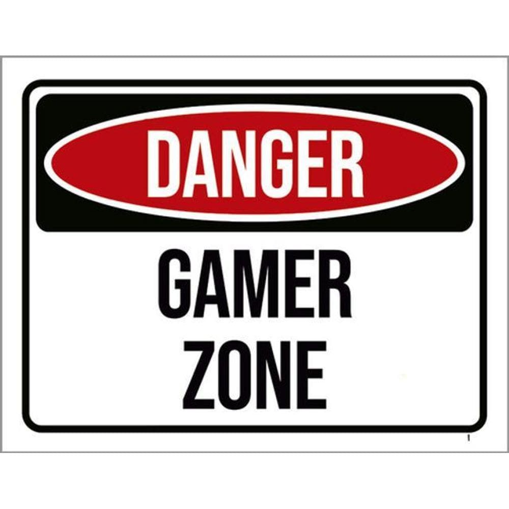 Kit 3 Placas Danger Gamer Zone 36X46