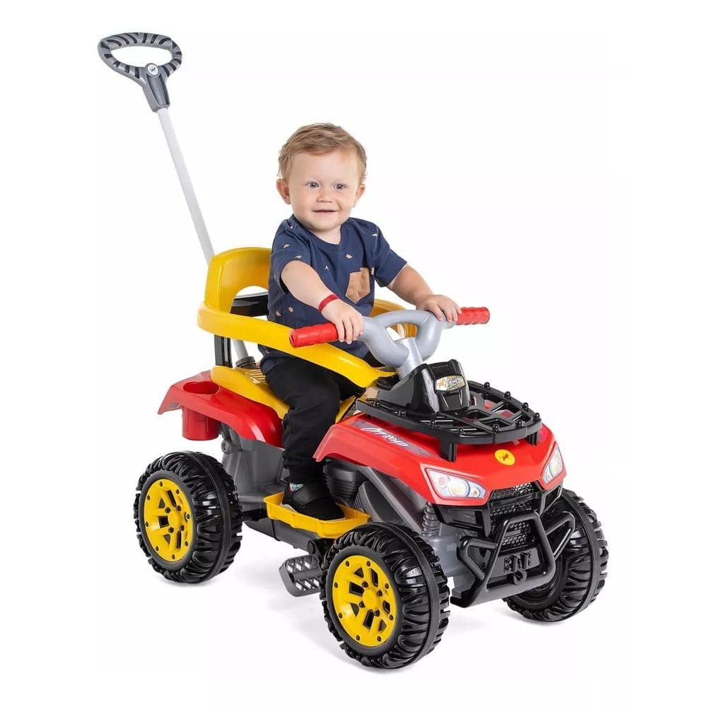 Carrinho de Passeio Infantil Calesita Vermelho Cross Up Quadriciclo para Crianças 12 meses+