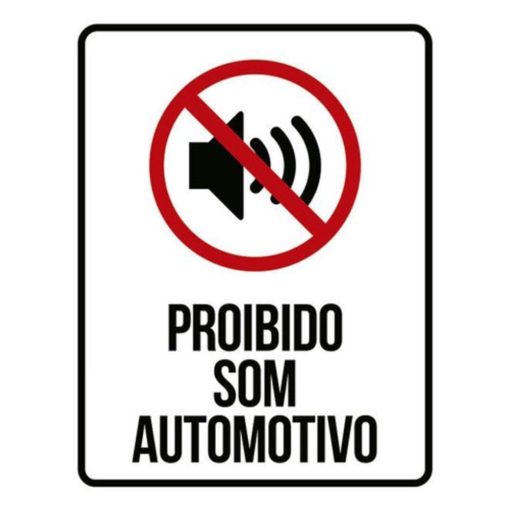 Kit 3 Placas Proibido Som Automativo Ícone 36X46