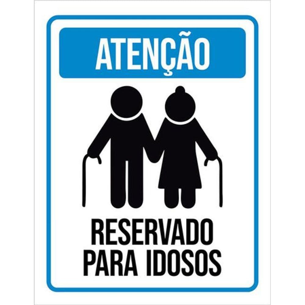 Kit 10 Placas De Atenção Reservado Idosos 36X46