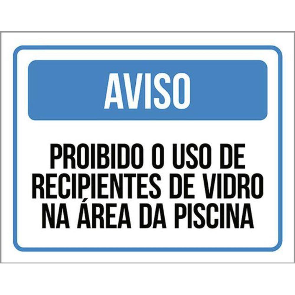 Kit 10 Placa Uso Recipientes Vidro Piscina 36X46