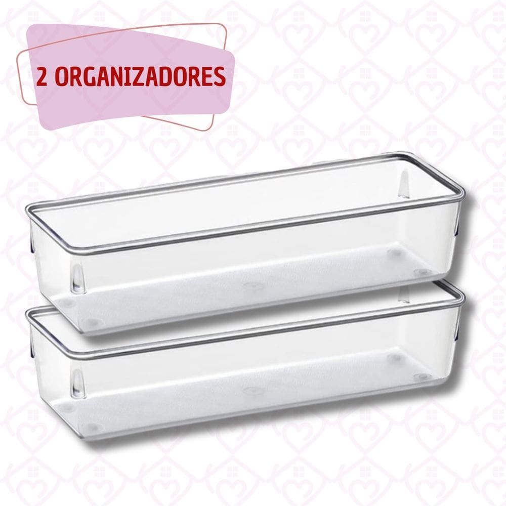 2 Peça Organizador Multiuso Gavetas Talheres Geladeira Multiuso