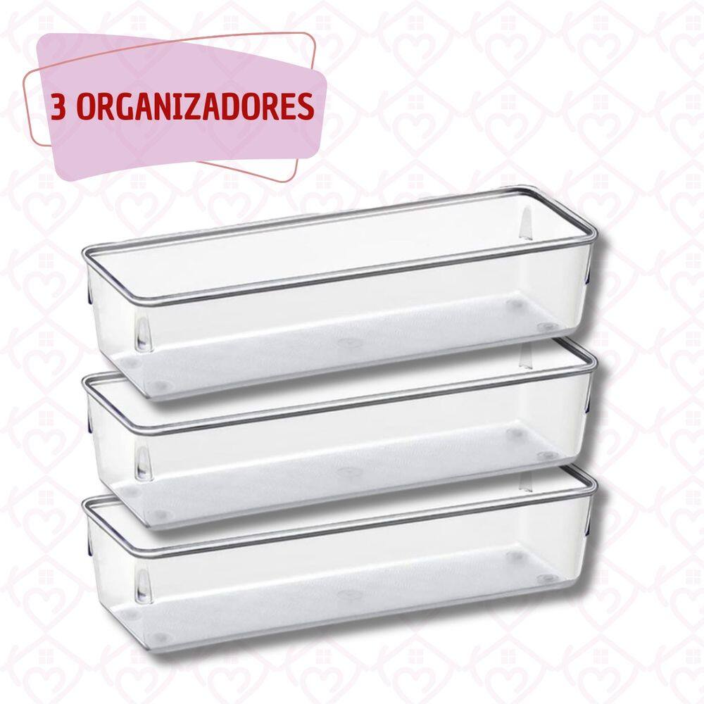 3 Peça Organizador Multiuso Gavetas Talheres Geladeira Multiuso