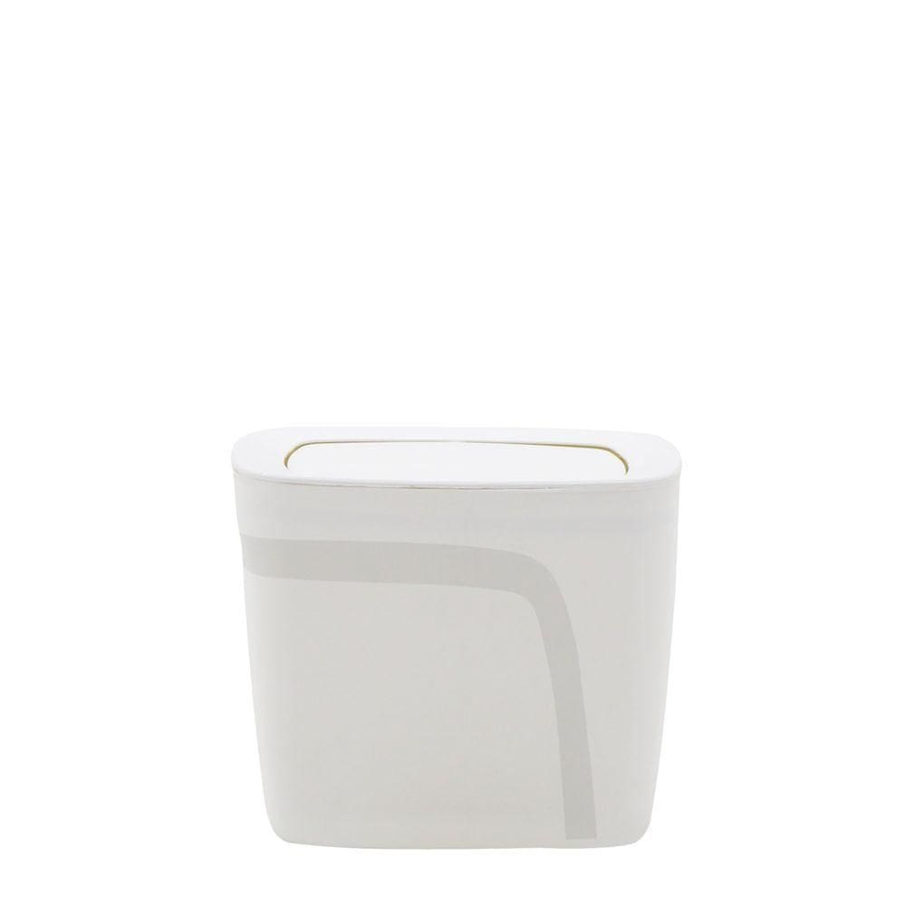 Lixeira Tramontina Compact Em Polipropileno Branco Com Tampa Basculante 6,5 L