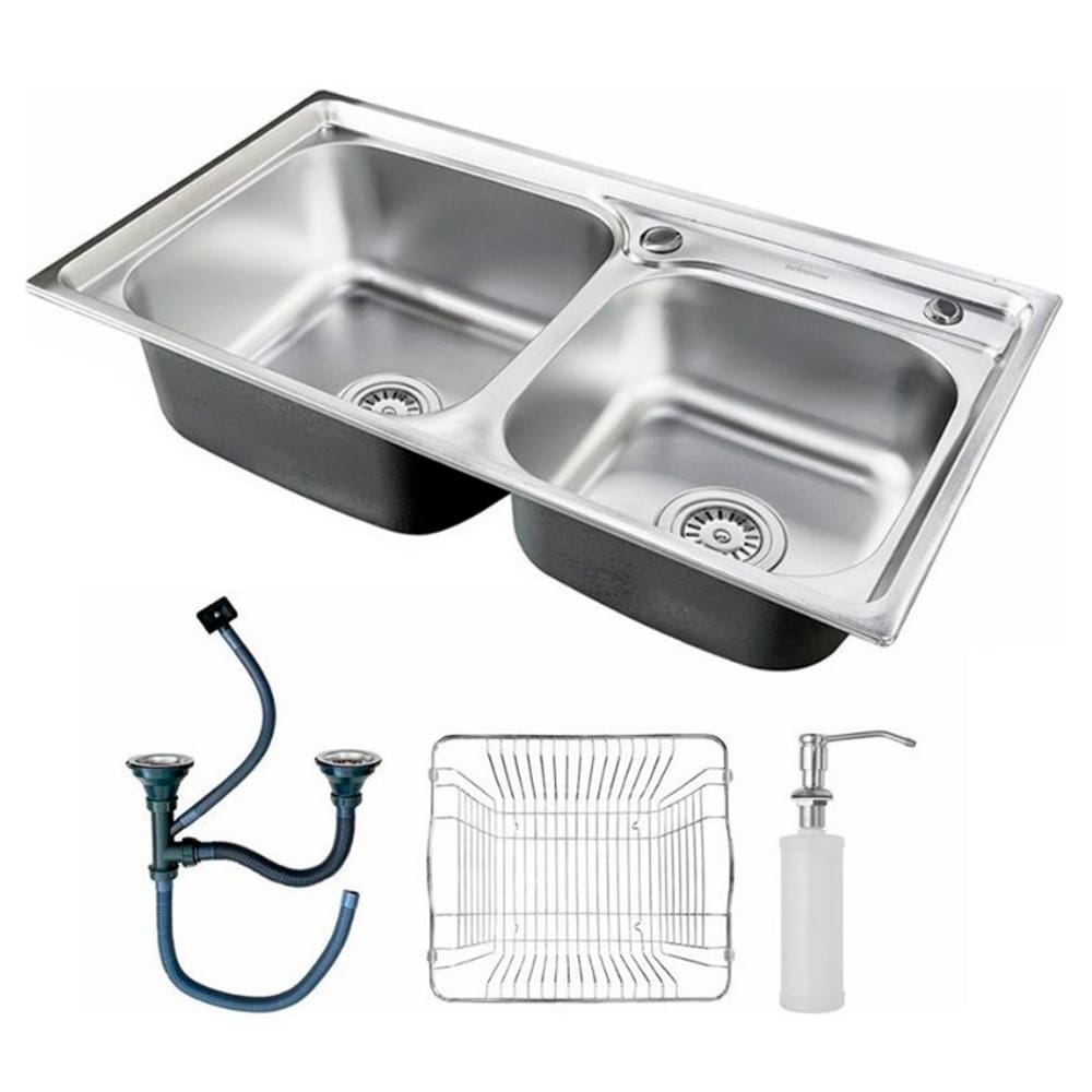 Cuba Dupla Cozinha Gourmet Aço Inox Luxo Com Acessórios Brinovar