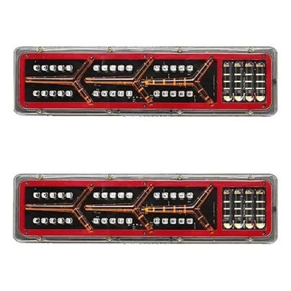 Par Lanterna Traseira Led 12 E 24volts Sequencial Caminhão