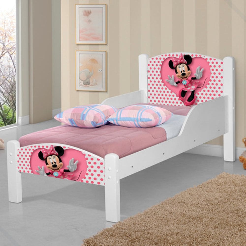 Mini Cama Infantil Da Minie  - Cor Branca