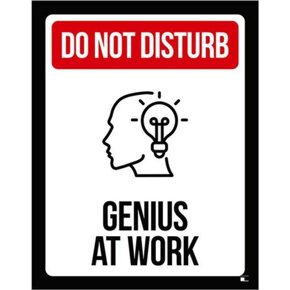 Kit 5 Placas Do Not Disturb Genius At Work 36X46