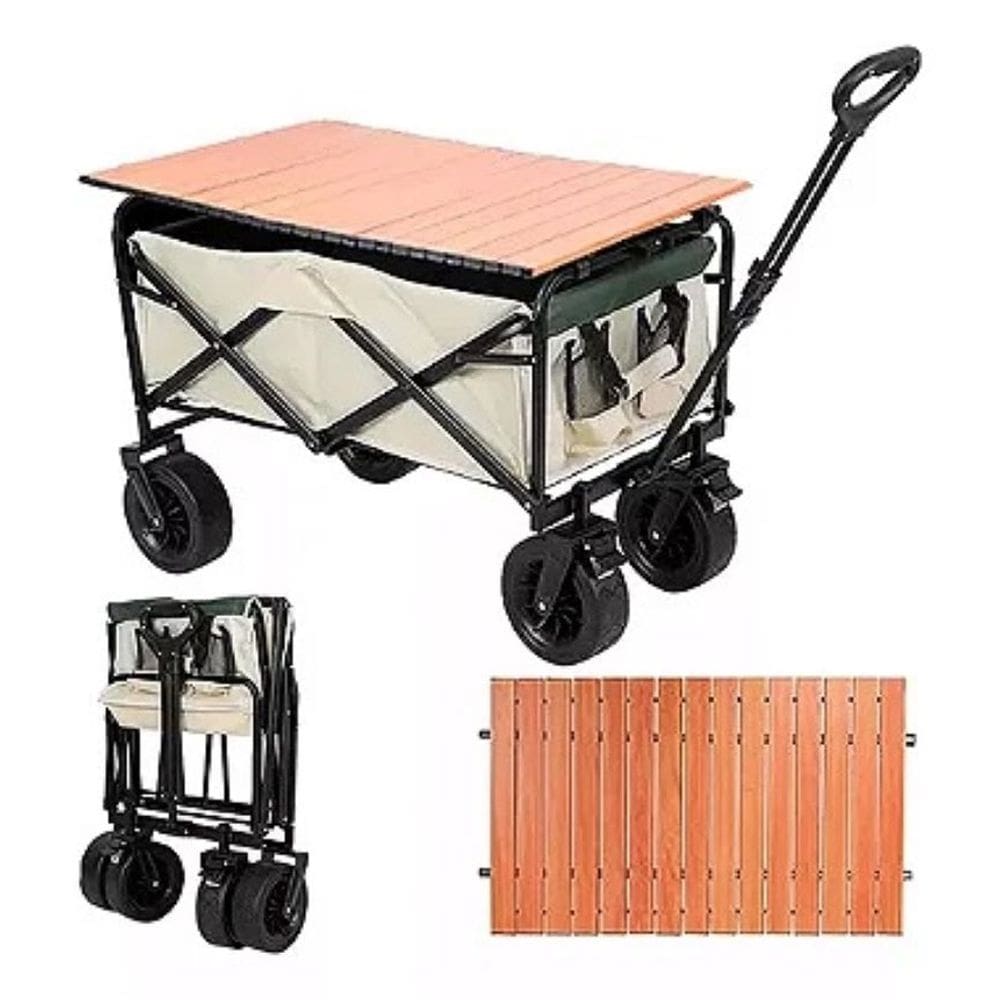 Carrinho Utilitário Dobrável Carga 150kg Mesa Removível