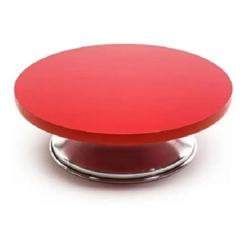 Bailarina Giratória P/ Bolos Vermelho Com Rolamento Mdf 40cm
