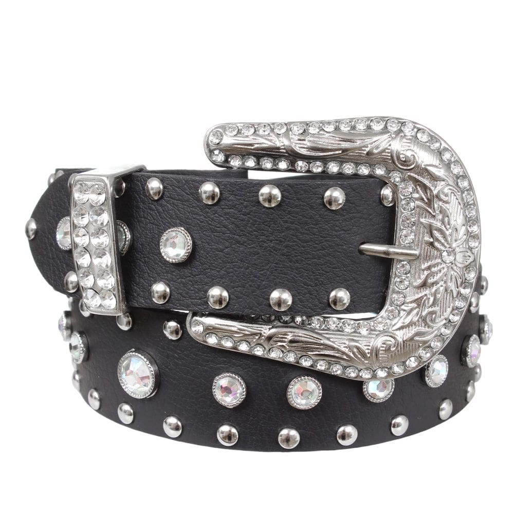 Cinto Feminino de Couro com Strass Cow Way 36781