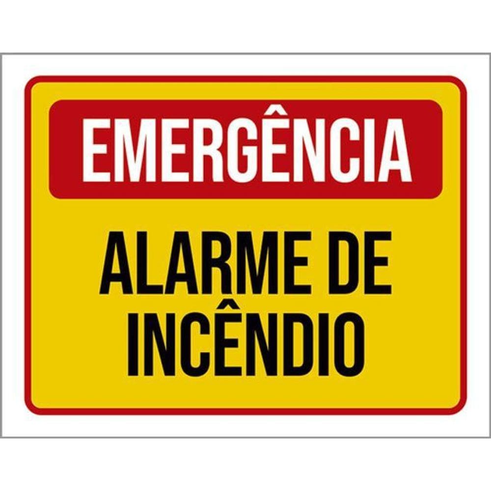 Kit 10 Placas Emergência Alarme De Incêndio 36X46