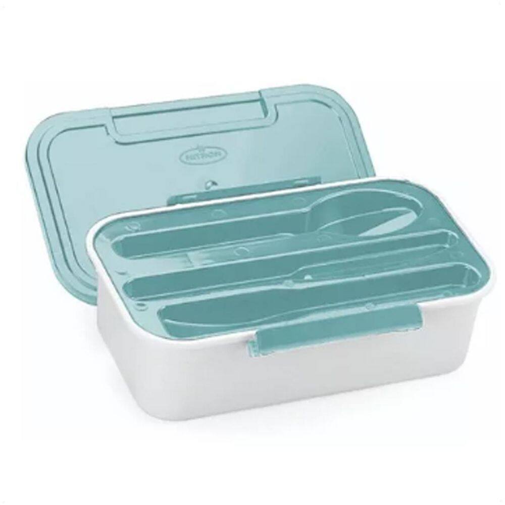 Marmita Marmibox P Compartimento Talheres 780Ml Verde Bpa