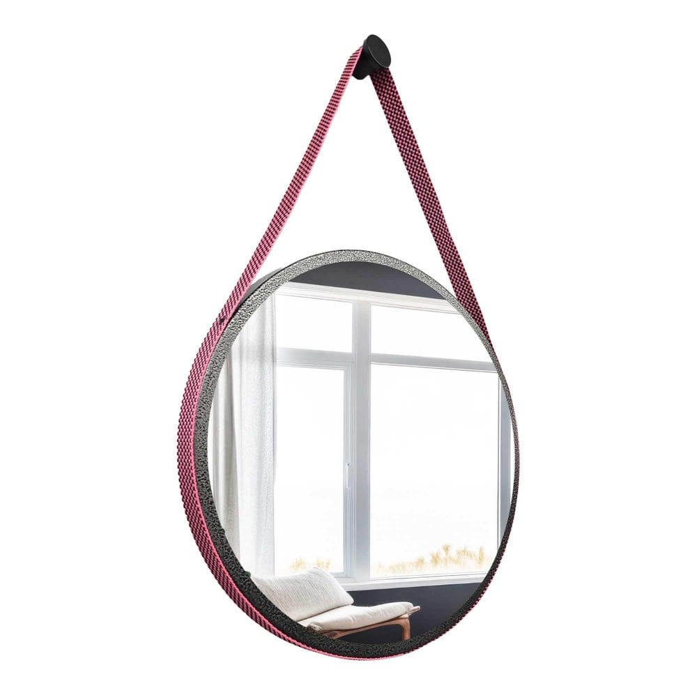 Espelho Redondo Craqueado Adnet 50Cm + Suporte