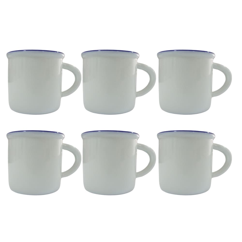 Jogo Mini Canecas de Porcelana 6 Peças 60ml Kit Xícaras para Café