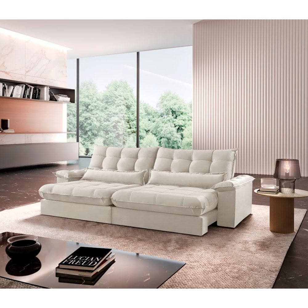 Sofá Classic Linho 02 Módulos 120 Cm B25 Meu Sofá Online A302 Linho Branco