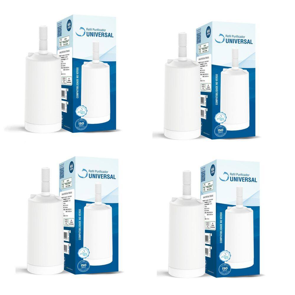 4 Filtros Vela Universais Rosca Longa Bica Móvel - Plan Aguá