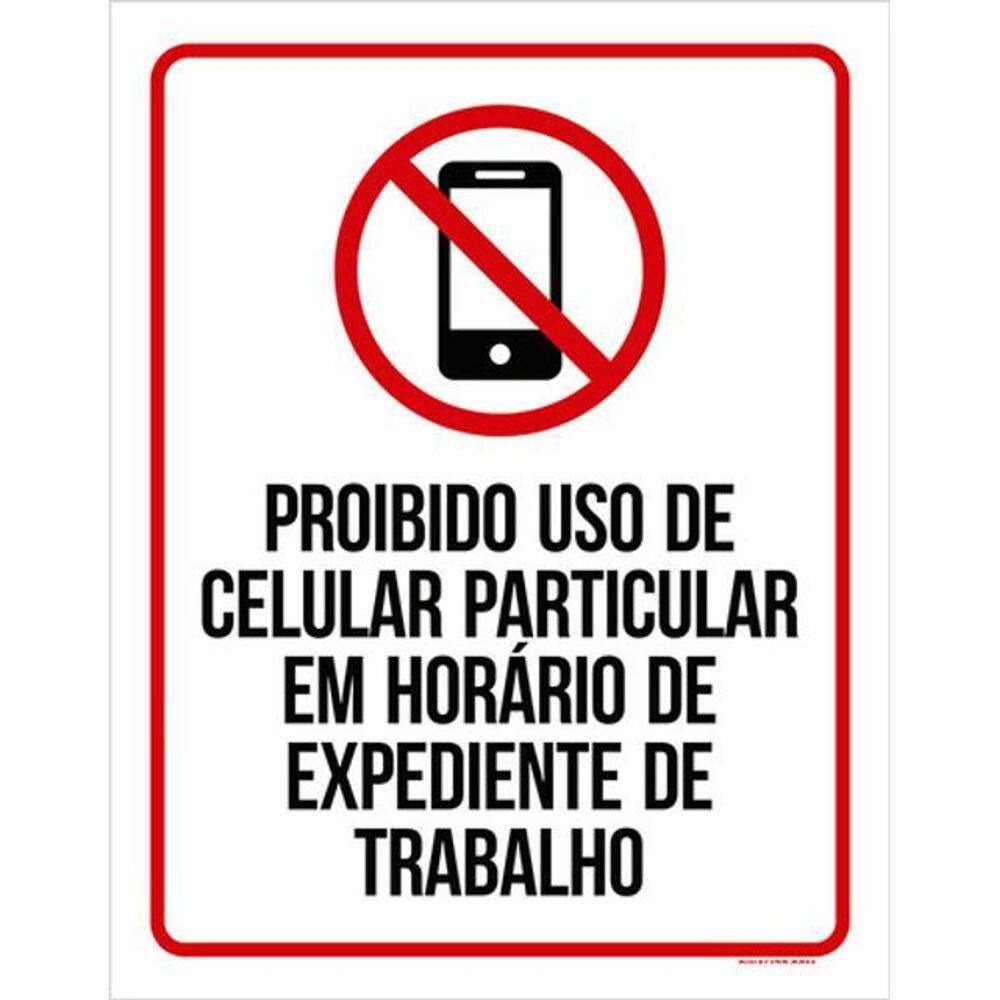 Kit 3 Placa Proibido Uso Celular Particular Expediente 36X46