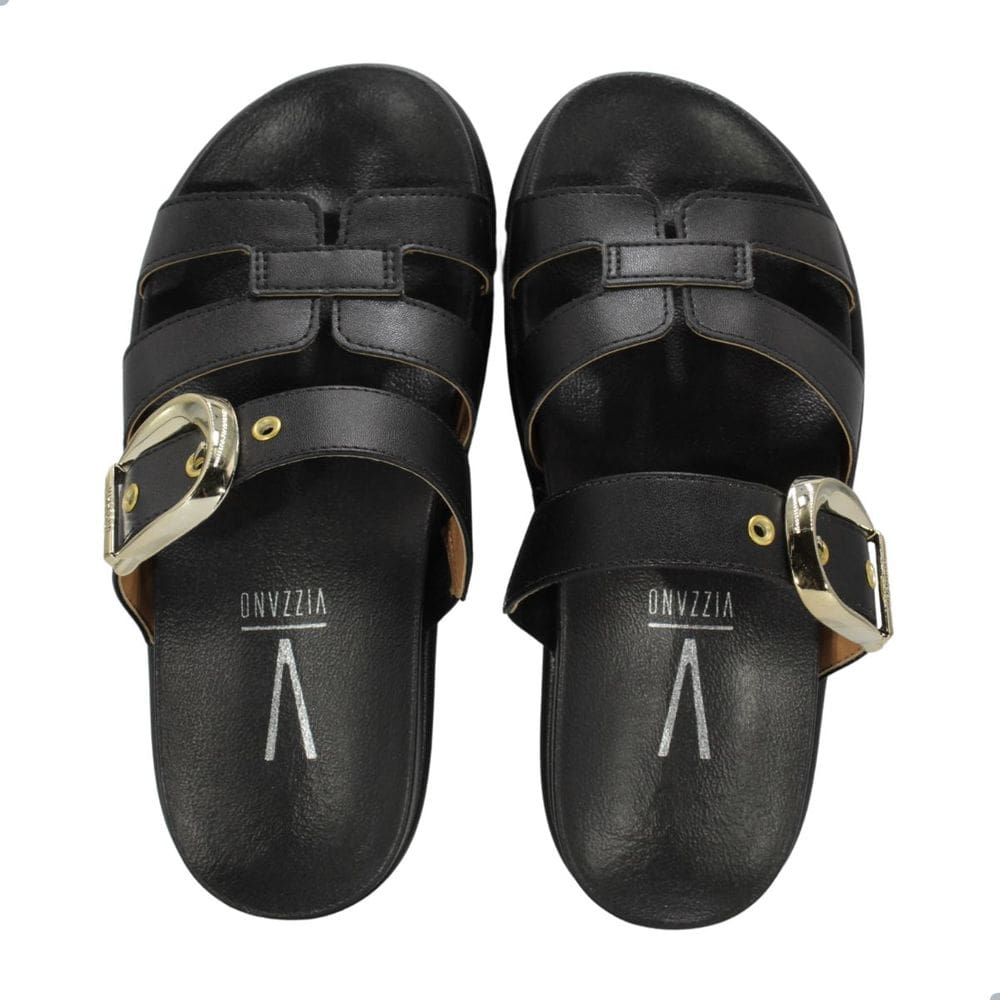 Tamanco Vizzano Flatform Fivela Feminina Preto