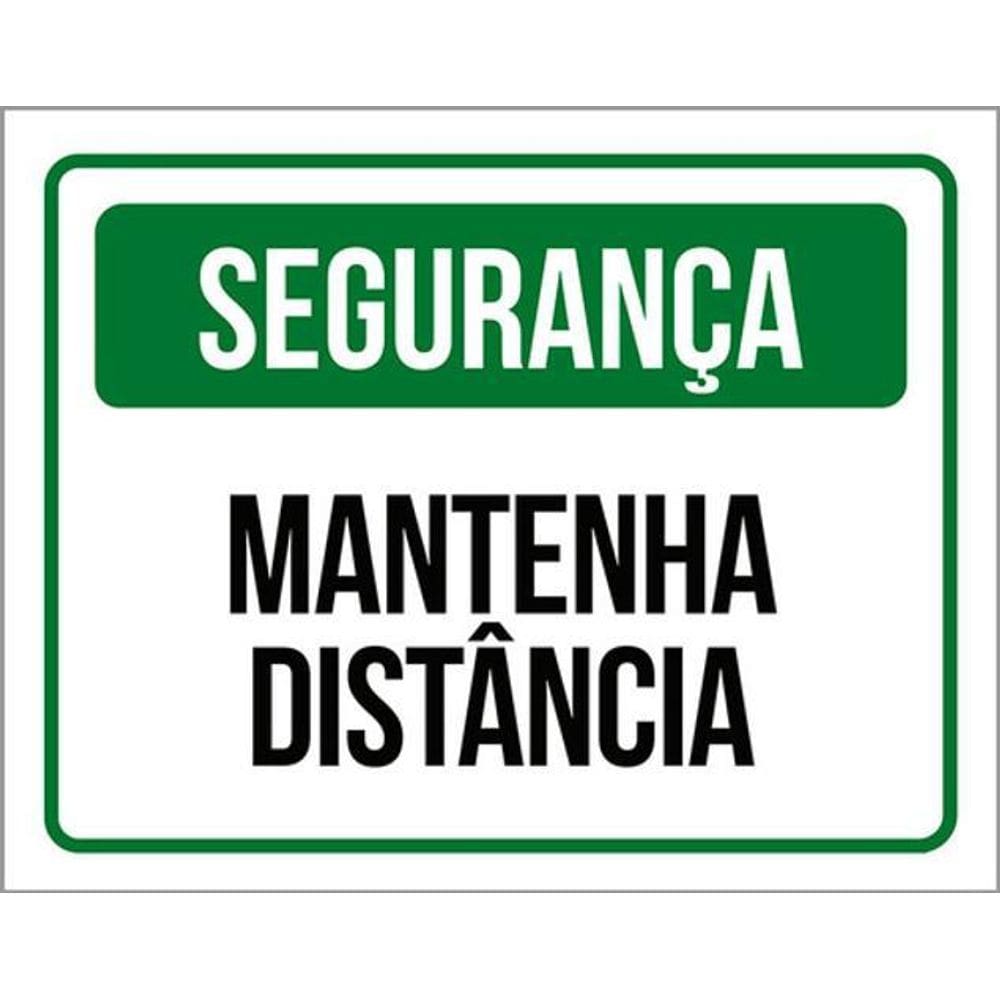 Kit 10 Placas De Segurança Mantenha Distância 36X46