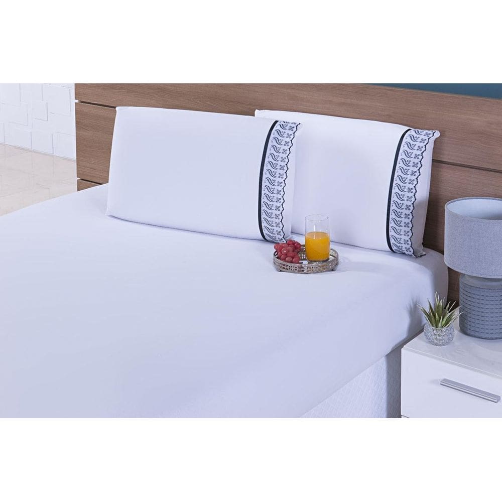 Jogo Lençol Solteiro King 3 Peças 180 Fios 40Cm Altura Lese