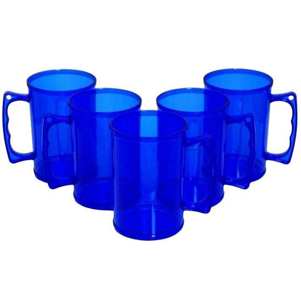 80 Canecas Acrílica Azul Cristal 300Ml Festa Personalização