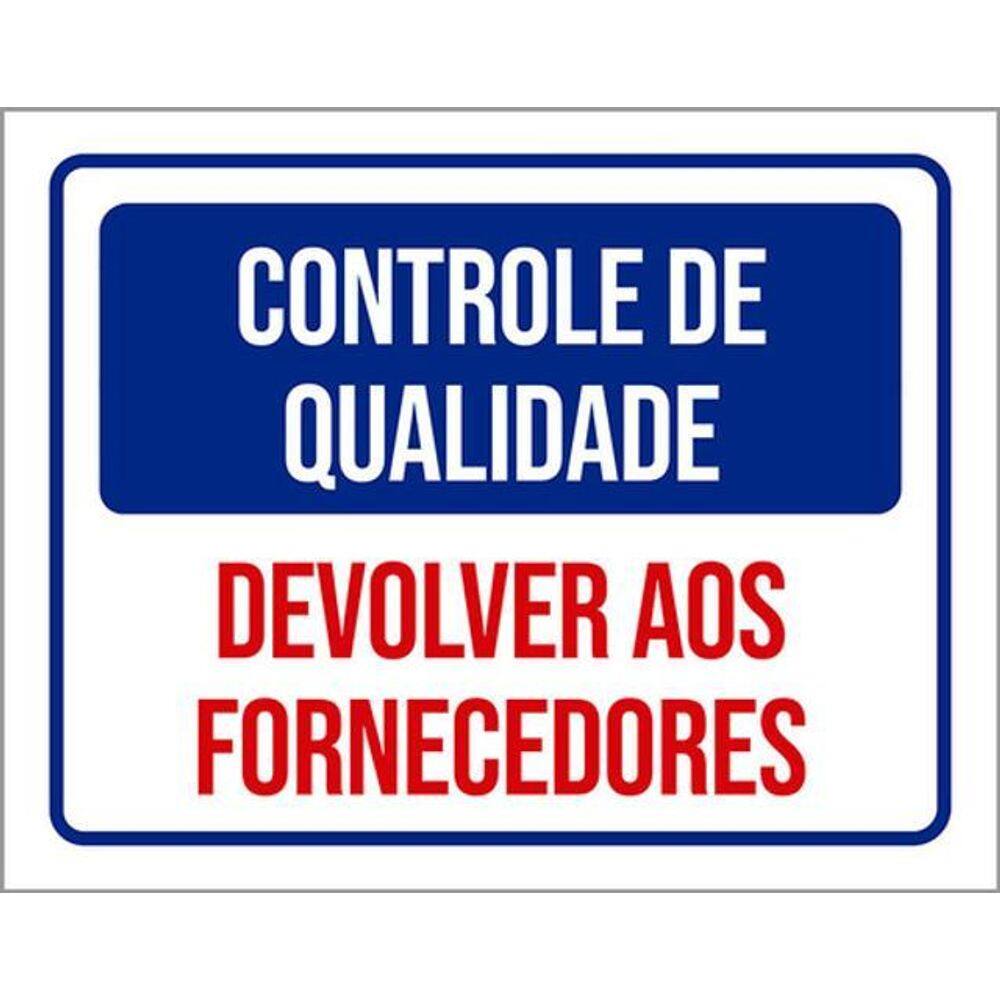 Kit 3 Placas Controle Qualidade Devolver Fornecedores 36X46