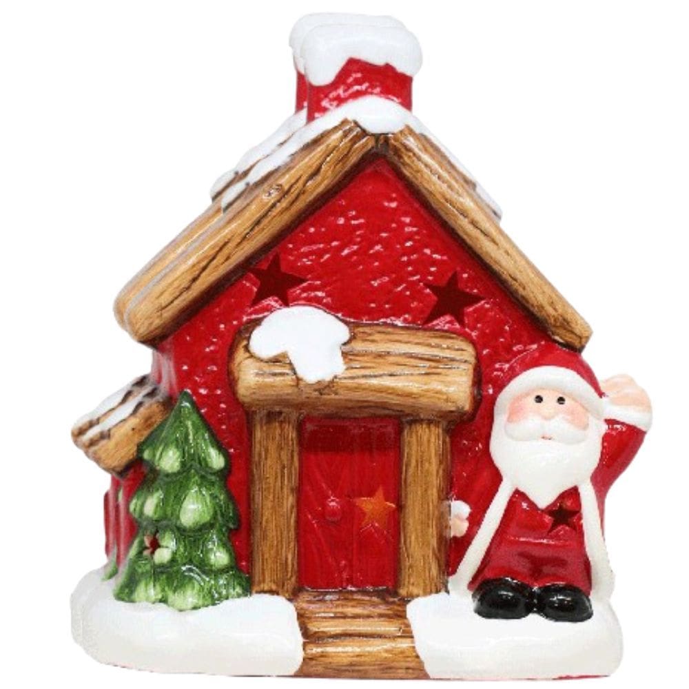 Casa Vila Natalina Decorativa Natal Papai Noel 16 cm Magizi