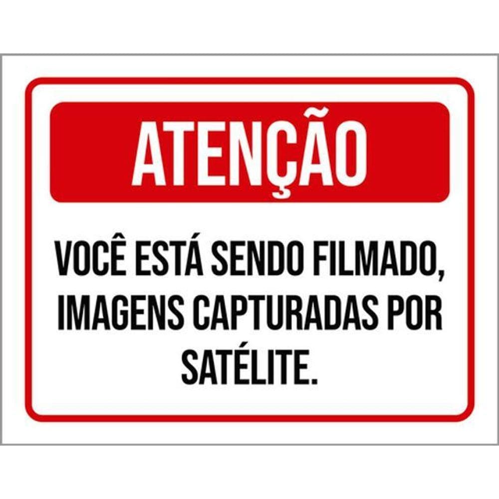 Kit 5 Placas Atenção Você Filmado Imagens Capturadas 36X46