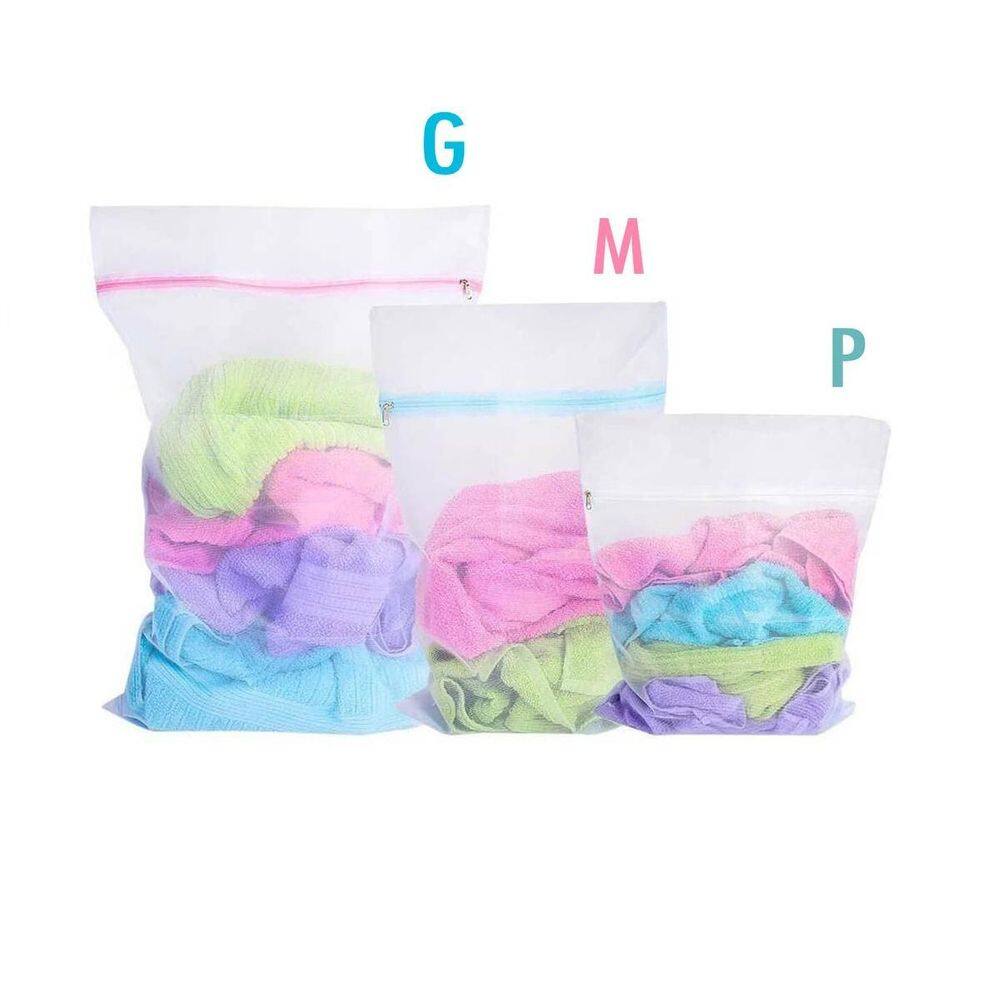 Kit 6 Saco Para Lavar Roupas Delicadas Com Ziper P M G