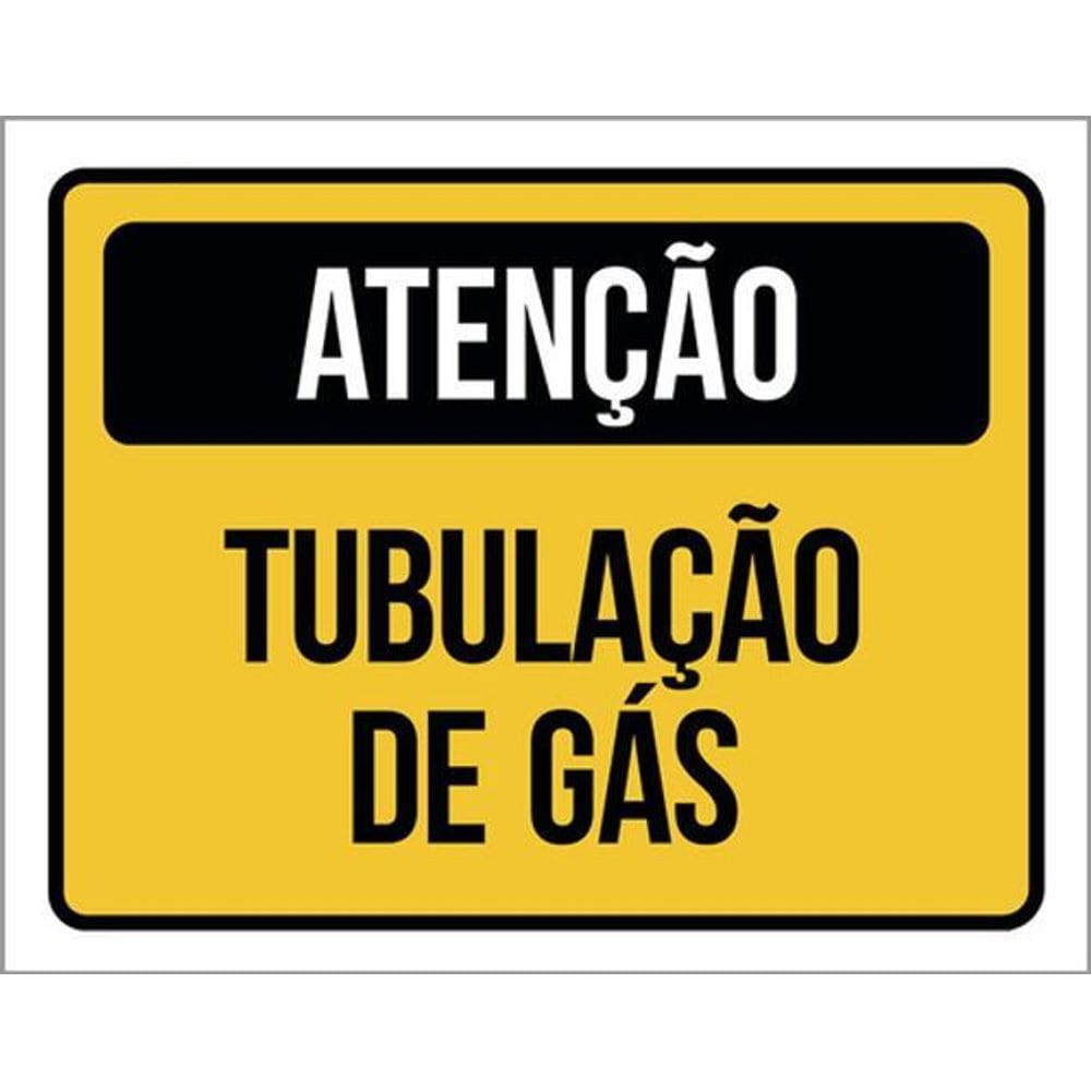 Kit 3 Placas De Atenção Tubulação De Gás 36X46