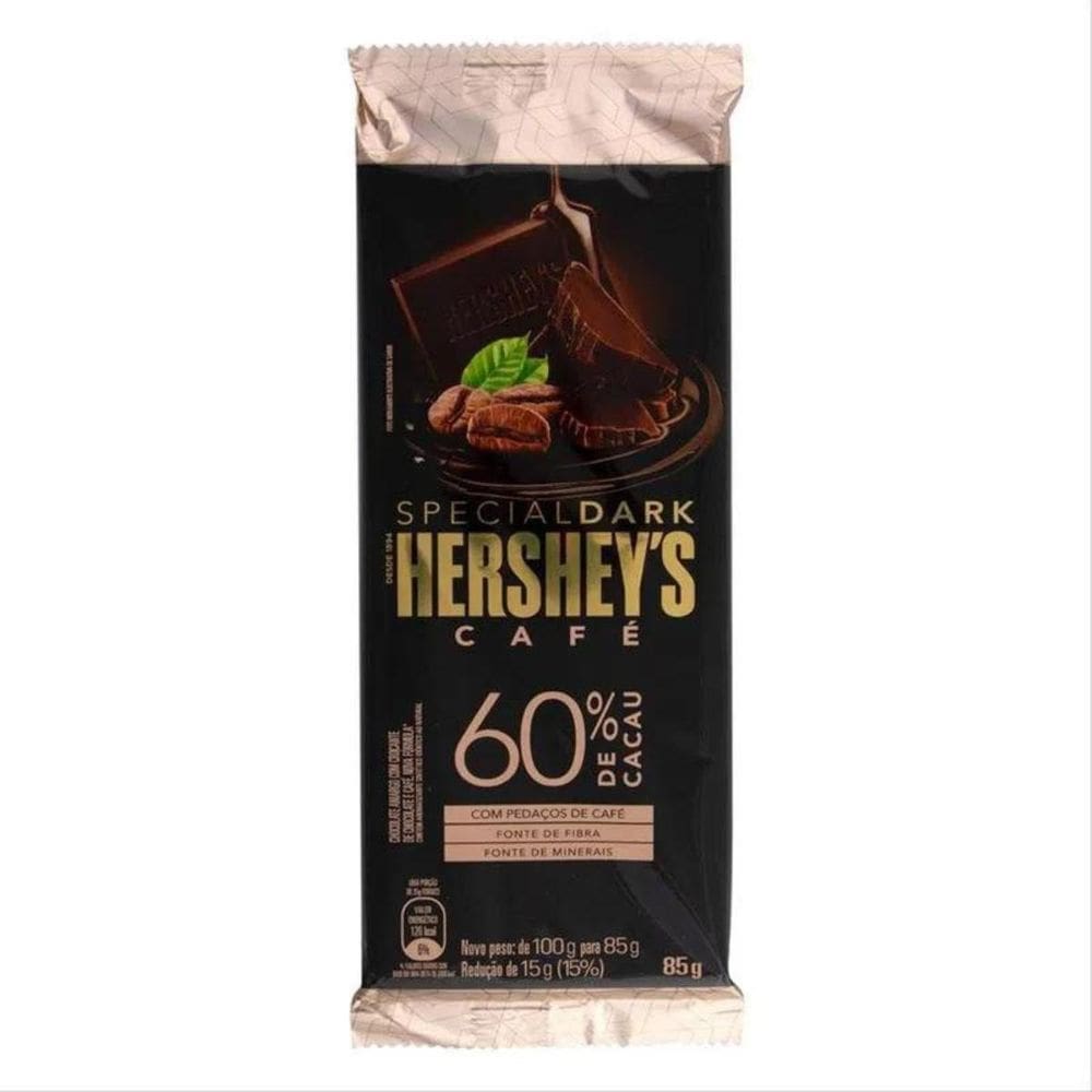 Chocolate Hersheys 60% Cacau, Barra 85G Special Dark, Café