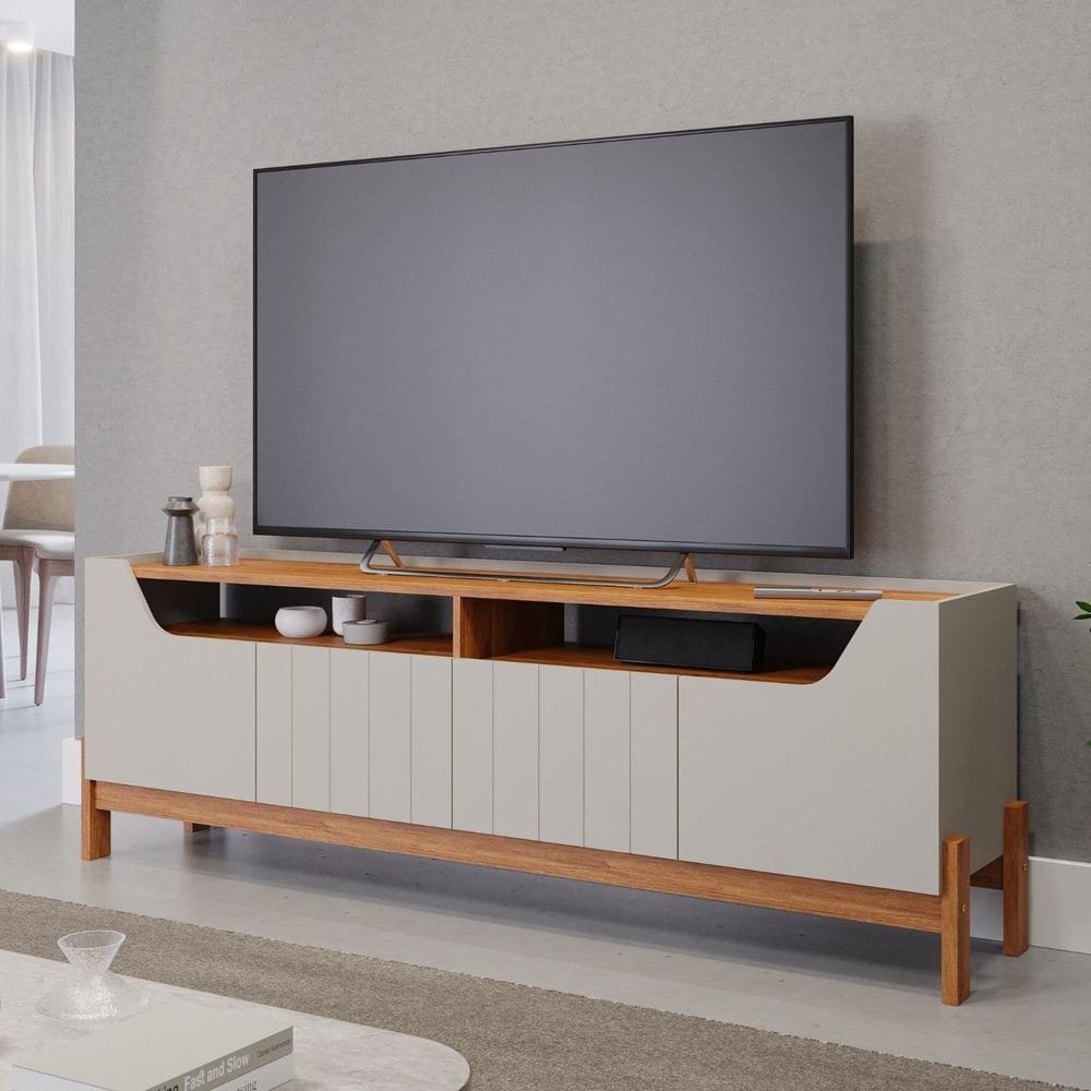 Rack para Tv de até 70 Polegadas, Moema ,180cm Off White/Cinamomo