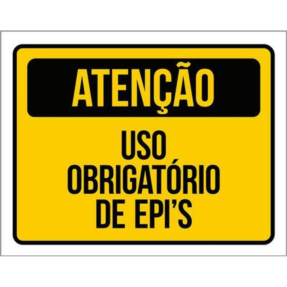 Kit 5 Placas Atenção Uso Obrigatório Epi 36X46