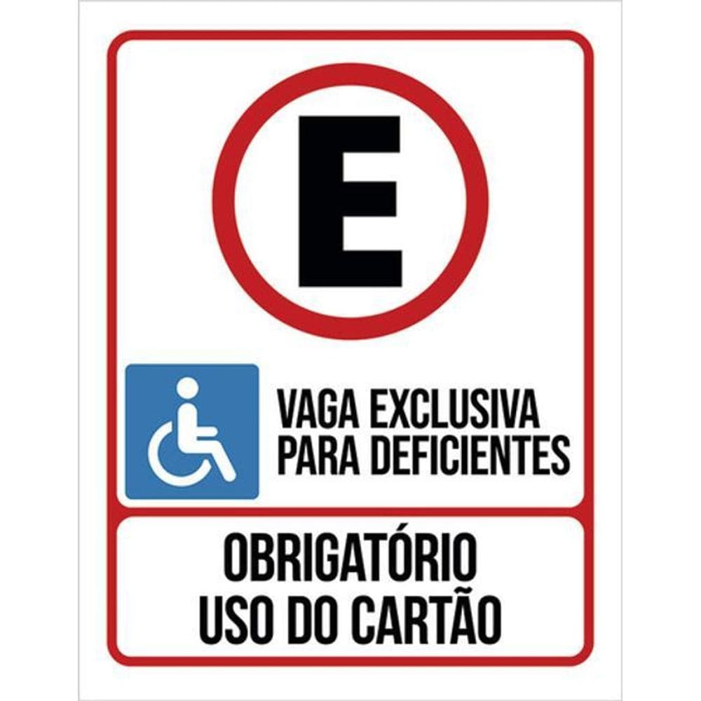 Kit 5 Placas Vaga Exclusiva Deficientes Cartão 36X46