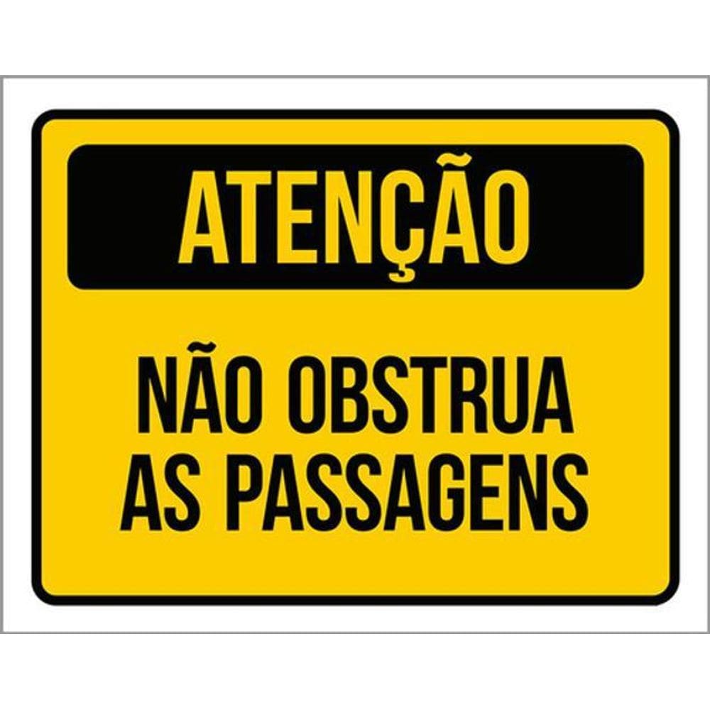 Kit 5 Placas Atenção Não Obstrua Passagens 36X46
