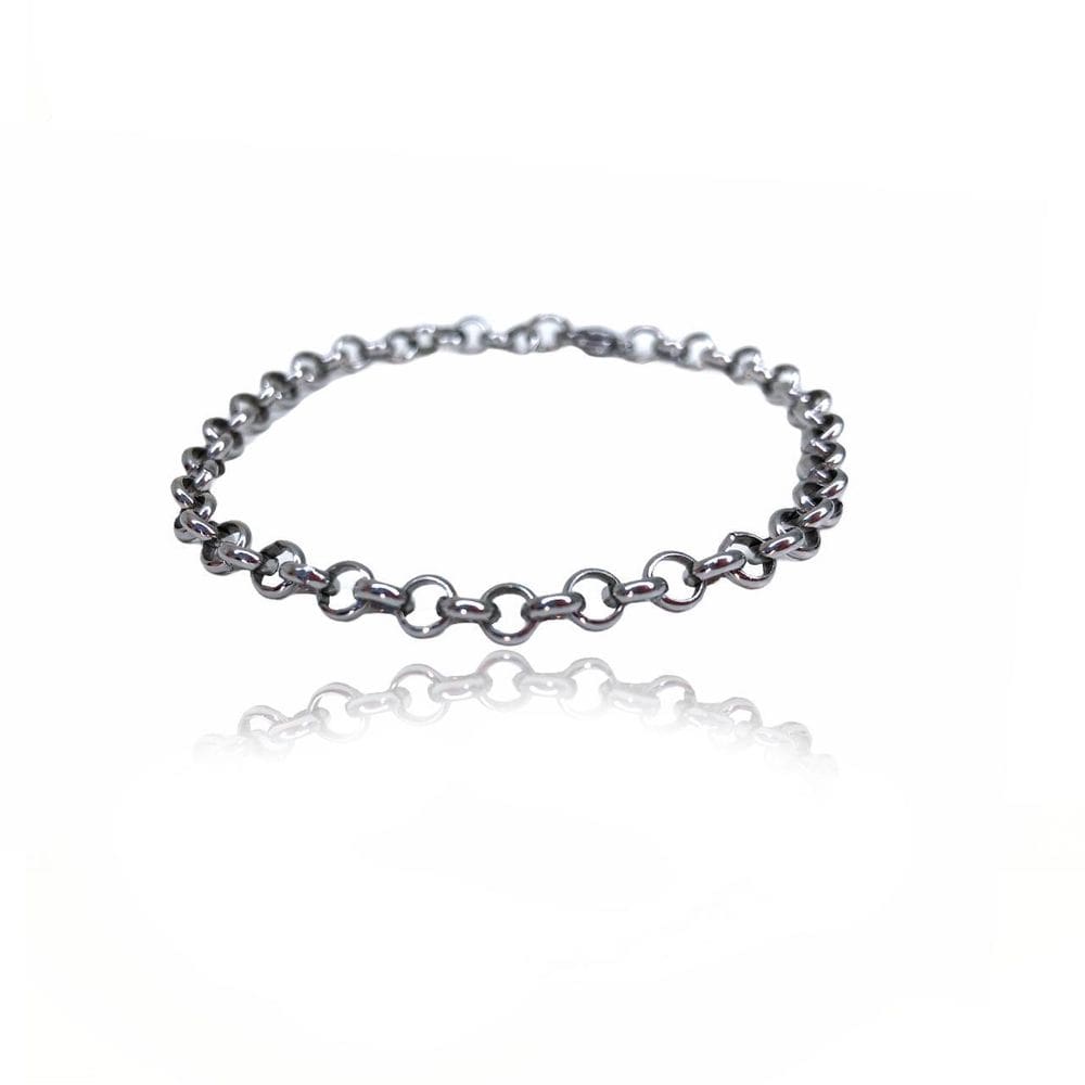 Pulseira Elo Português Feita Em Aço Inoxidável Florata Joias