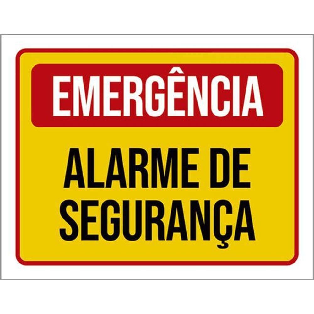 Kit 10 Placas Emergência Alarme De Segurança 36X46