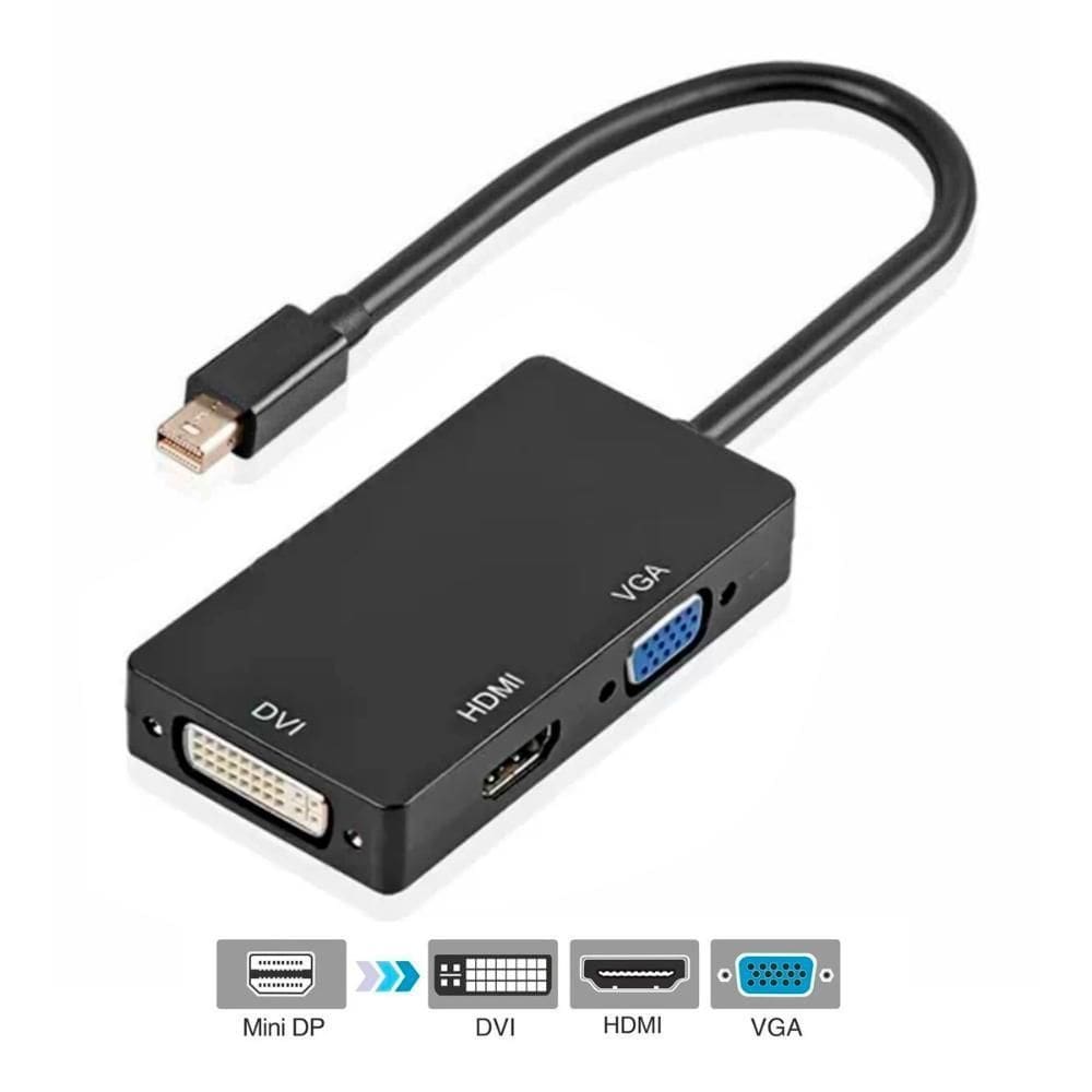 Cabo Adaptador Conversor Mini Dp Para Hdmi + Dvi + Vga